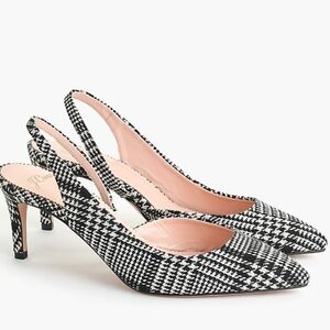J. Crew Houndstooth Slingback Heels